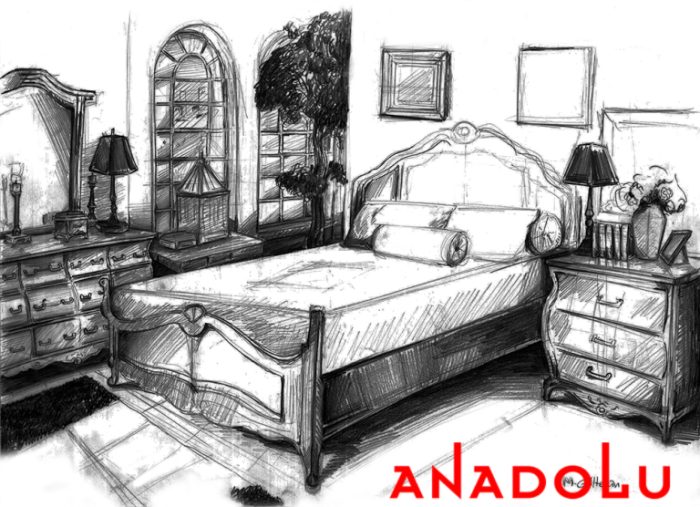 Adana Bir Yatak Odası Çizimleri
