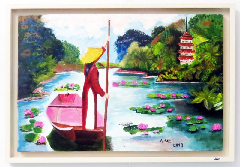 Teknede Bir Kadın Yaglı Boya Örneği